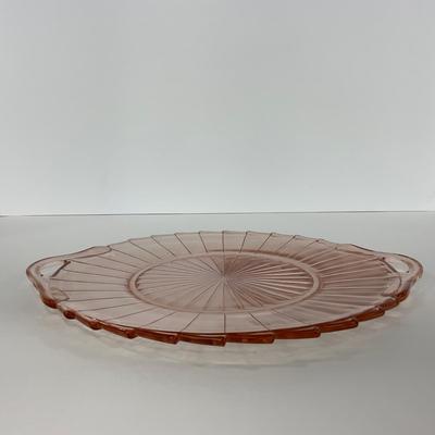 -205- GLASSWARE | Sierra Pinwheel Jeanette Glass Co. | Handled Tray