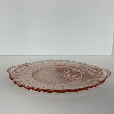 -205- GLASSWARE | Sierra Pinwheel Jeanette Glass Co. | Handled Tray