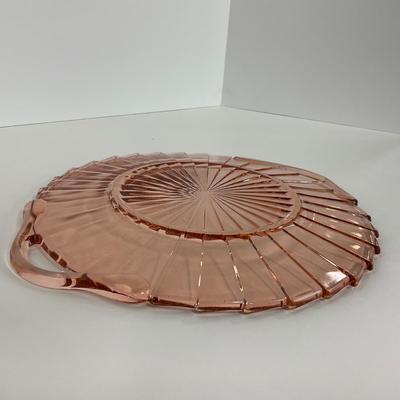 -205- GLASSWARE | Sierra Pinwheel Jeanette Glass Co. | Handled Tray