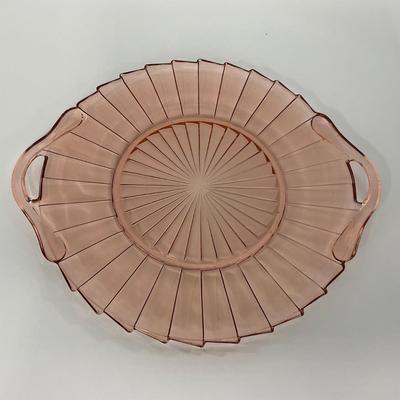 -205- GLASSWARE | Sierra Pinwheel Jeanette Glass Co. | Handled Tray