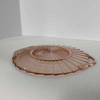 -205- GLASSWARE | Sierra Pinwheel Jeanette Glass Co. | Handled Tray
