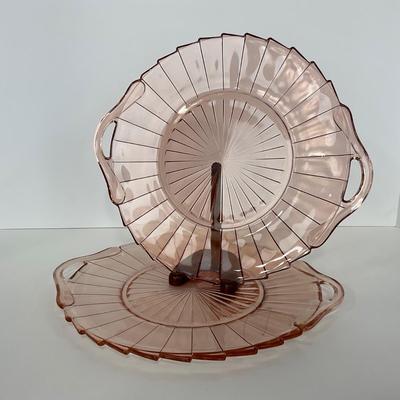 -205- GLASSWARE | Sierra Pinwheel Jeanette Glass Co. | Handled Tray