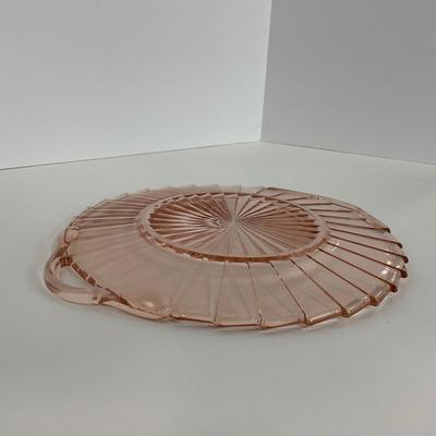 -205- GLASSWARE | Sierra Pinwheel Jeanette Glass Co. | Handled Tray