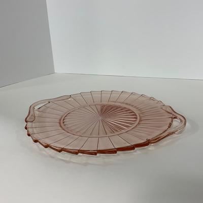 -205- GLASSWARE | Sierra Pinwheel Jeanette Glass Co. | Handled Tray