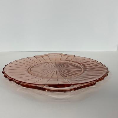 -205- GLASSWARE | Sierra Pinwheel Jeanette Glass Co. | Handled Tray