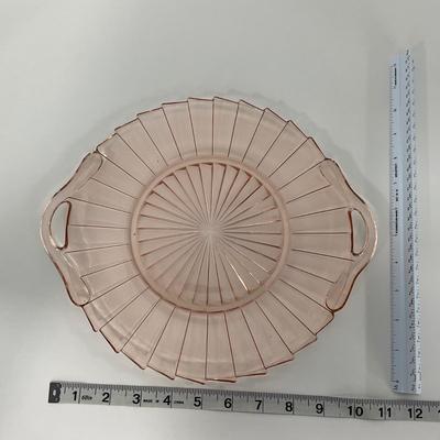 -205- GLASSWARE | Sierra Pinwheel Jeanette Glass Co. | Handled Tray