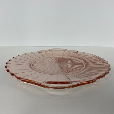 -205- GLASSWARE | Sierra Pinwheel Jeanette Glass Co. | Handled Tray