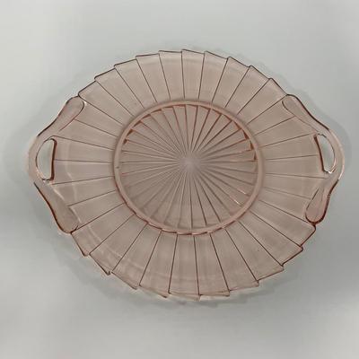 -205- GLASSWARE | Sierra Pinwheel Jeanette Glass Co. | Handled Tray
