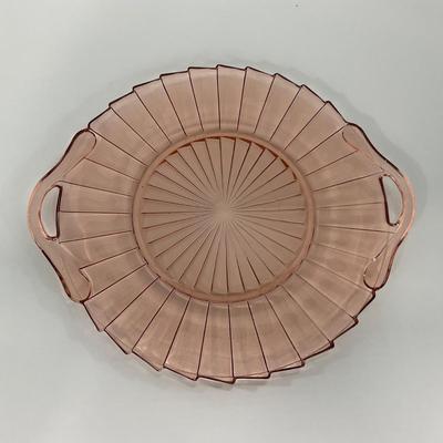 -205- GLASSWARE | Sierra Pinwheel Jeanette Glass Co. | Handled Tray