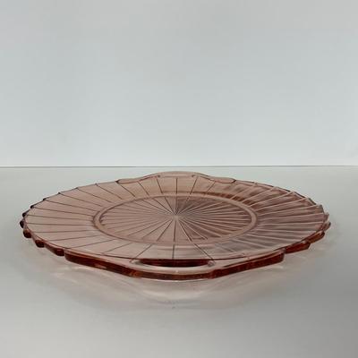 -205- GLASSWARE | Sierra Pinwheel Jeanette Glass Co. | Handled Tray