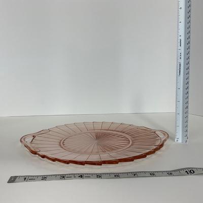 -205- GLASSWARE | Sierra Pinwheel Jeanette Glass Co. | Handled Tray