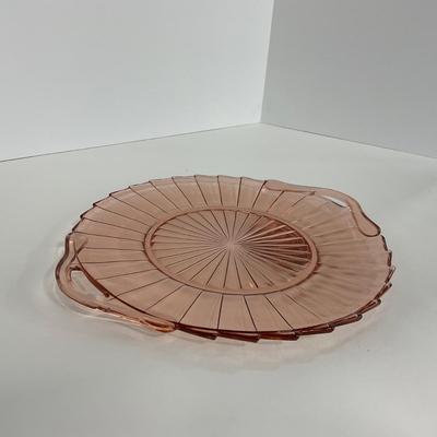 -205- GLASSWARE | Sierra Pinwheel Jeanette Glass Co. | Handled Tray