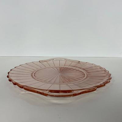 -205- GLASSWARE | Sierra Pinwheel Jeanette Glass Co. | Handled Tray