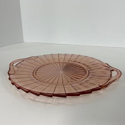 -205- GLASSWARE | Sierra Pinwheel Jeanette Glass Co. | Handled Tray