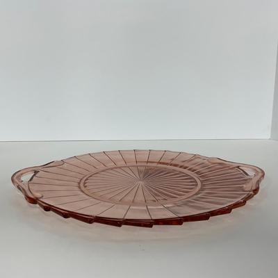 -205- GLASSWARE | Sierra Pinwheel Jeanette Glass Co. | Handled Tray