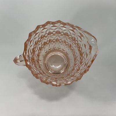 -206- GLASSWARE | Holiday Buttons & Bows Jeanette Glass Co. | Creamer & Sugar