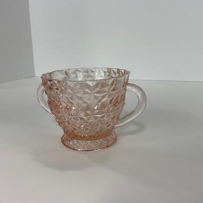-206- GLASSWARE | Holiday Buttons & Bows Jeanette Glass Co. | Creamer & Sugar