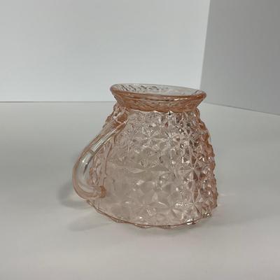 -206- GLASSWARE | Holiday Buttons & Bows Jeanette Glass Co. | Creamer & Sugar