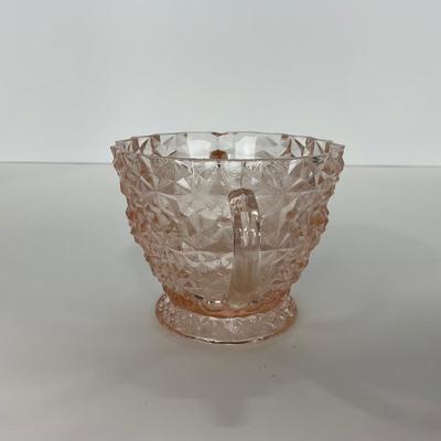 -206- GLASSWARE | Holiday Buttons & Bows Jeanette Glass Co. | Creamer & Sugar