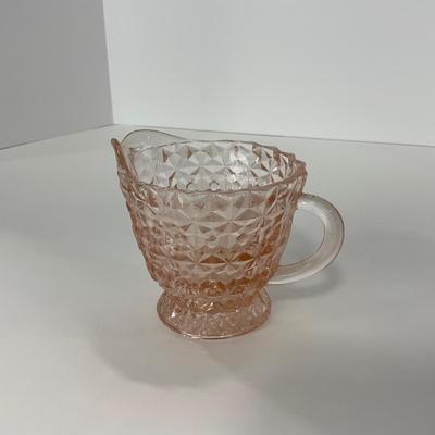 -206- GLASSWARE | Holiday Buttons & Bows Jeanette Glass Co. | Creamer & Sugar