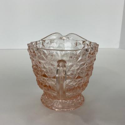 -206- GLASSWARE | Holiday Buttons & Bows Jeanette Glass Co. | Creamer & Sugar