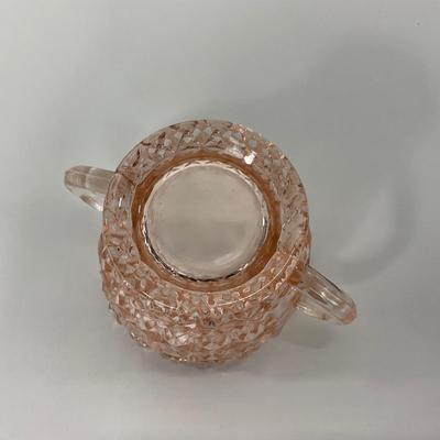 -206- GLASSWARE | Holiday Buttons & Bows Jeanette Glass Co. | Creamer & Sugar