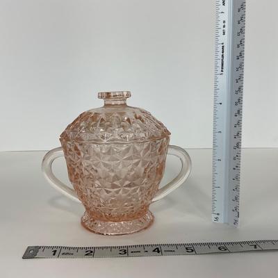 -206- GLASSWARE | Holiday Buttons & Bows Jeanette Glass Co. | Creamer & Sugar