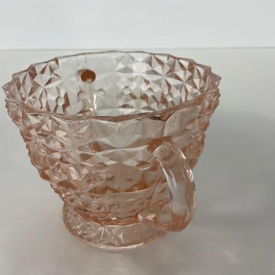 -206- GLASSWARE | Holiday Buttons & Bows Jeanette Glass Co. | Creamer & Sugar