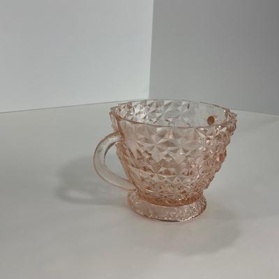 -206- GLASSWARE | Holiday Buttons & Bows Jeanette Glass Co. | Creamer & Sugar