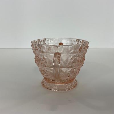 -206- GLASSWARE | Holiday Buttons & Bows Jeanette Glass Co. | Creamer & Sugar