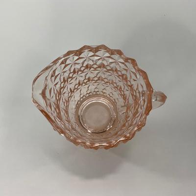 -206- GLASSWARE | Holiday Buttons & Bows Jeanette Glass Co. | Creamer & Sugar