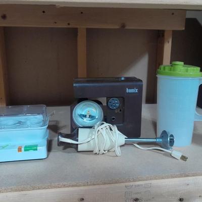 Electric All-purpose food steamer, Drink mixer, and plastic pitcher