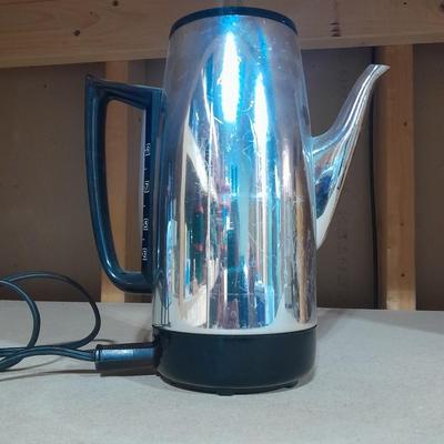 Two vintage Thermos' and a vintage General Electric Immersible brewer / perculator