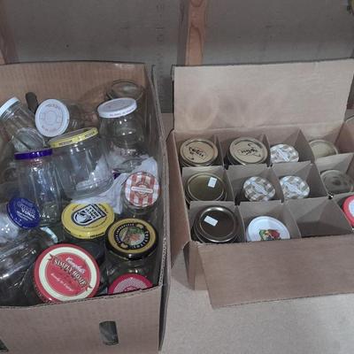 Jars, Canning jars, and clean empty jars with lids