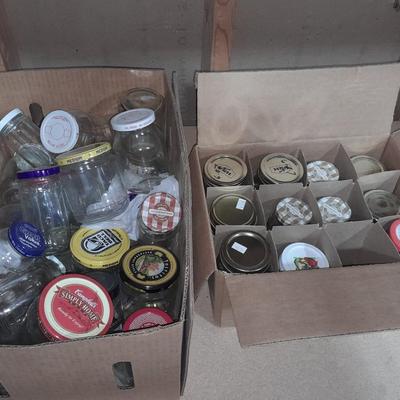Jars, Canning jars, and clean empty jars with lids