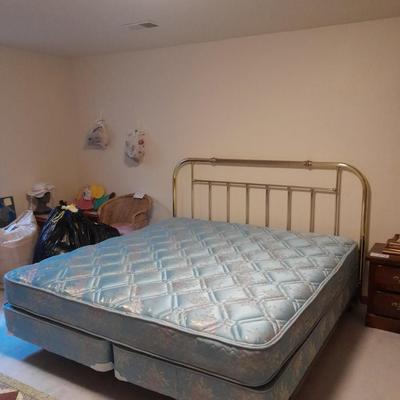 King Sized bed with Brass headboard