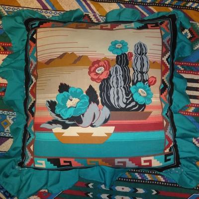 Southwestern Bed Set, Queen / King Comforter, Flat & fitted sheet, pillowcases, Throw pillows, and more