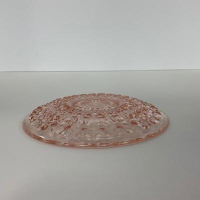-209- GLASSWARE | Pink Holiday Buttons & Bows Jeanette Glass Co. | Cups & Saucers