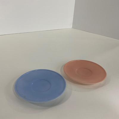 -210- GLASSWARE | Pastel Childrenâ€™s Set | Cups, Saucers, & Plates