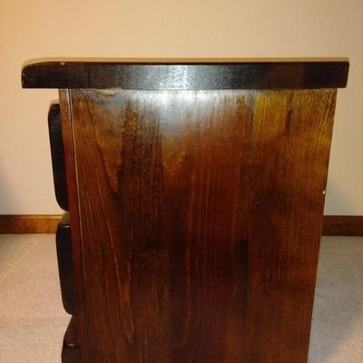 Solid wood two drawer nightstand