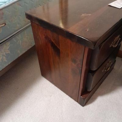 Solid wood two drawer nightstand