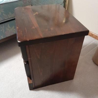 Solid wood two drawer nightstand