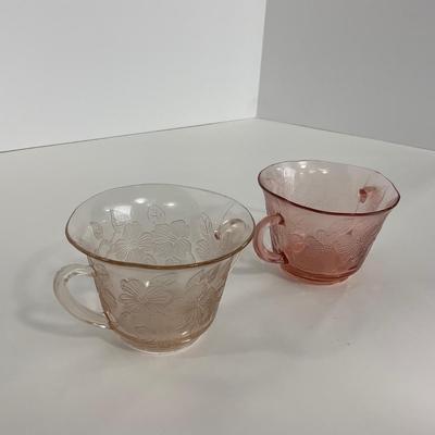 -211- GLASSWARE | Pink Dogwood MacBeth Evans Co. | Sugars & Tray