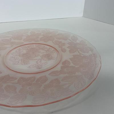 -211- GLASSWARE | Pink Dogwood MacBeth Evans Co. | Sugars & Tray