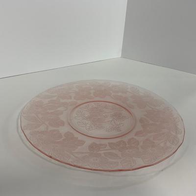-211- GLASSWARE | Pink Dogwood MacBeth Evans Co. | Sugars & Tray