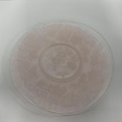 -211- GLASSWARE | Pink Dogwood MacBeth Evans Co. | Sugars & Tray