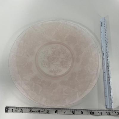 -211- GLASSWARE | Pink Dogwood MacBeth Evans Co. | Sugars & Tray
