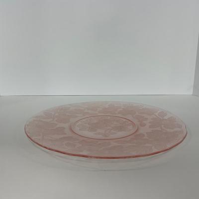 -211- GLASSWARE | Pink Dogwood MacBeth Evans Co. | Sugars & Tray