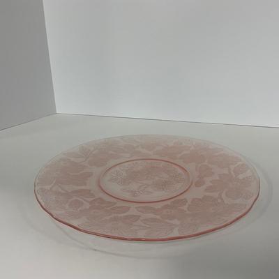 -211- GLASSWARE | Pink Dogwood MacBeth Evans Co. | Sugars & Tray