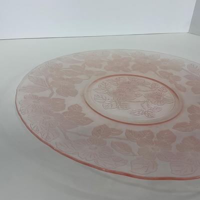 -211- GLASSWARE | Pink Dogwood MacBeth Evans Co. | Sugars & Tray